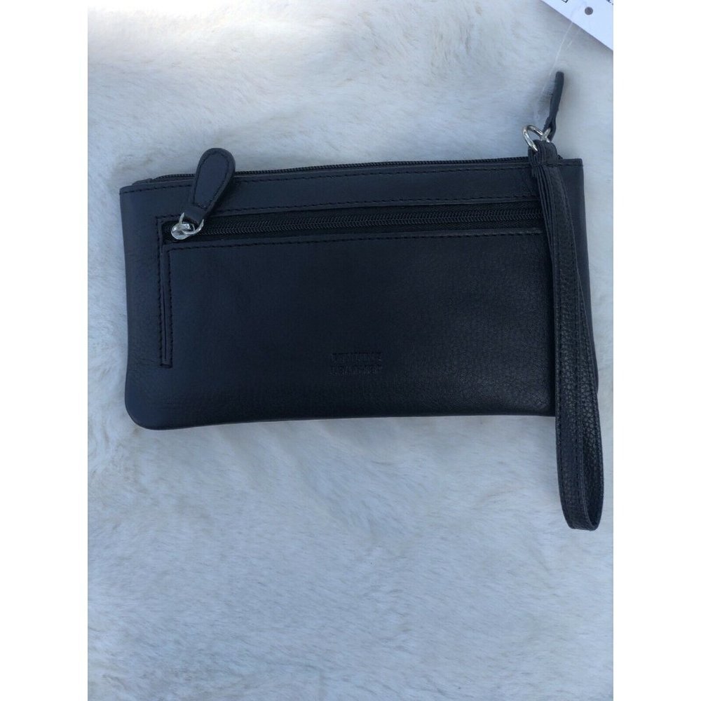 Gianni Bernini Soft Core Wallet Wristlet Black Col - Picture 2 of 3
